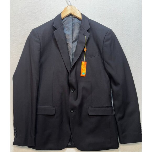 Egara Men's Extreme Slim Fit  2 Button Blazer Size 40 Black Long Sleeve - Picture 1 of 11